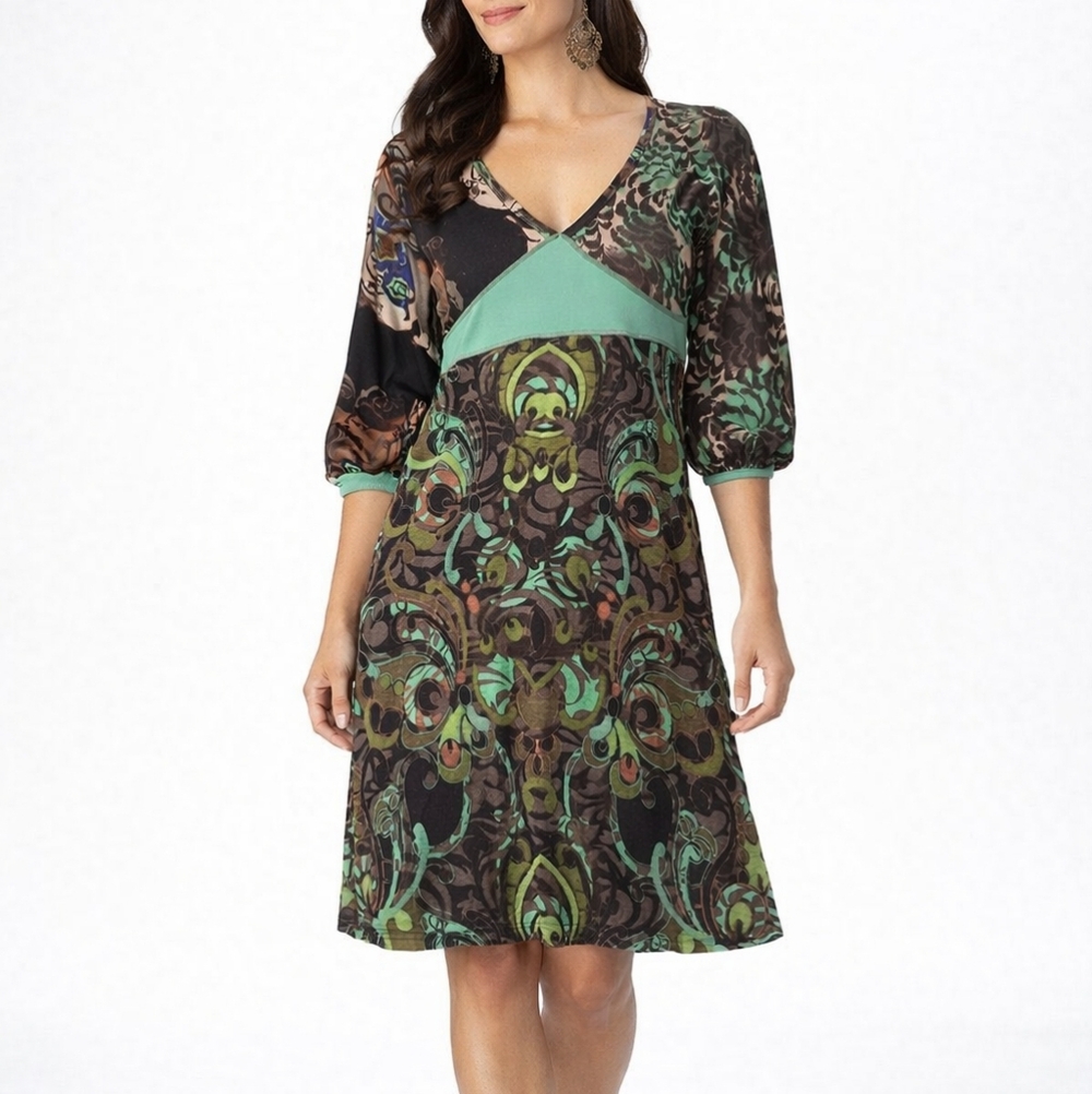 St-Martins Printed Stretch Dress Size Small